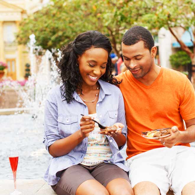 Couple enjoying wine