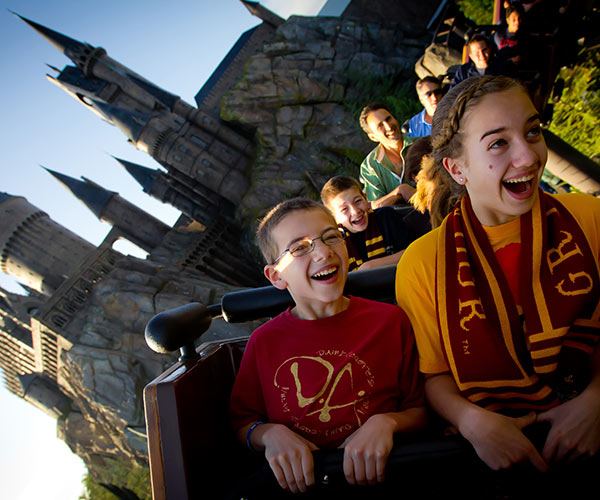 Kids Riding Harry Potter Ride at Universal Orlando | Vacation in Orlando with Universal Studios